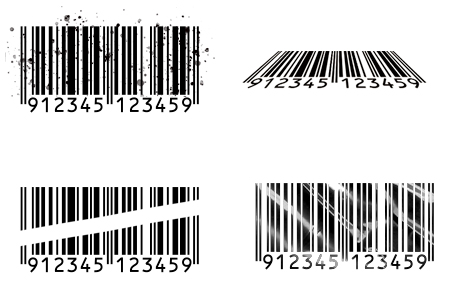 汚れやかすれのあるコードを読み取るイメージ