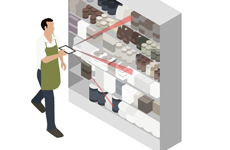 角度のあるバーコードも読み取り可能